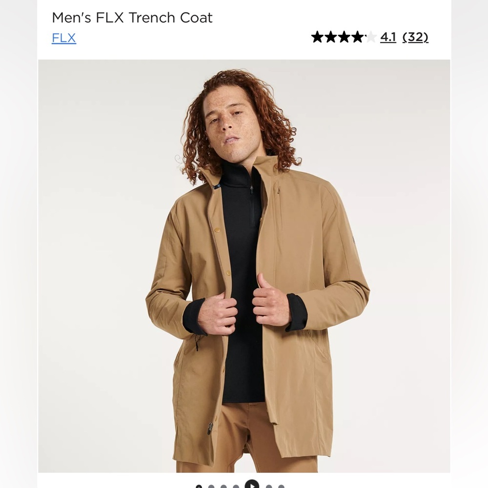Men's FLX brand Camel Coat. New without tags never worn.